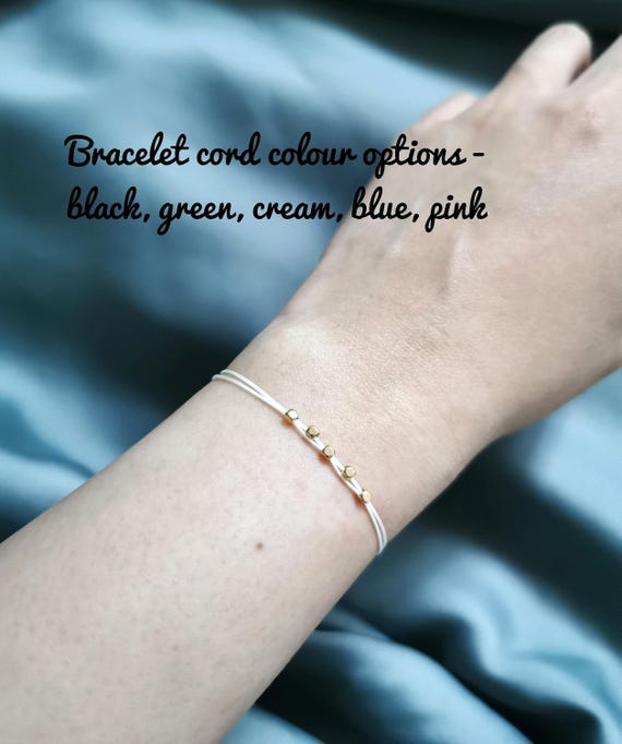 Gold Bead Cord Bracelet, String Bracelet, Gold Bead String Bracelet, Adjustable Bracelet, Friendship Bracelet, Beach Bracelet, Boho Bracelet