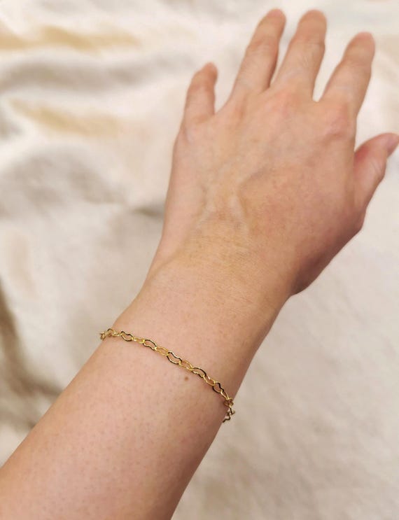Heart Bracelet, Gold Filled Bracelet, Love Bracelet, Gold Heart Bracelet, Dainty Bracelet