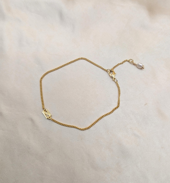 Initial Bracelet, Tiny Initial Bracelet, Gold Initial Bracelet, Tiny Letter Bracelet, Dainty Initial Bracelet, Minimal Initial Bracelet
