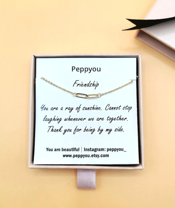 Friendship Necklace, Interlocking Circle Necklace, Interlocking Necklace, Paperclip Necklace, Dainty Gold Necklace