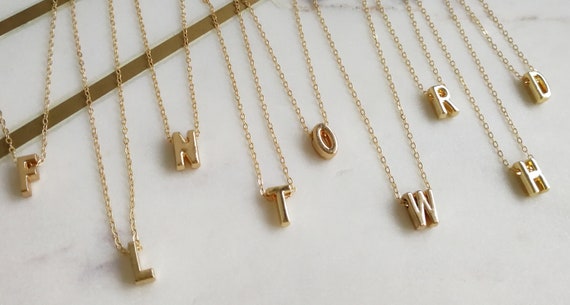 Custom Initial Necklace, Personalize Initial Necklace, Tiny Gold Initial Necklace, Gold Letter Necklace, Monogram Necklace, Gift for her