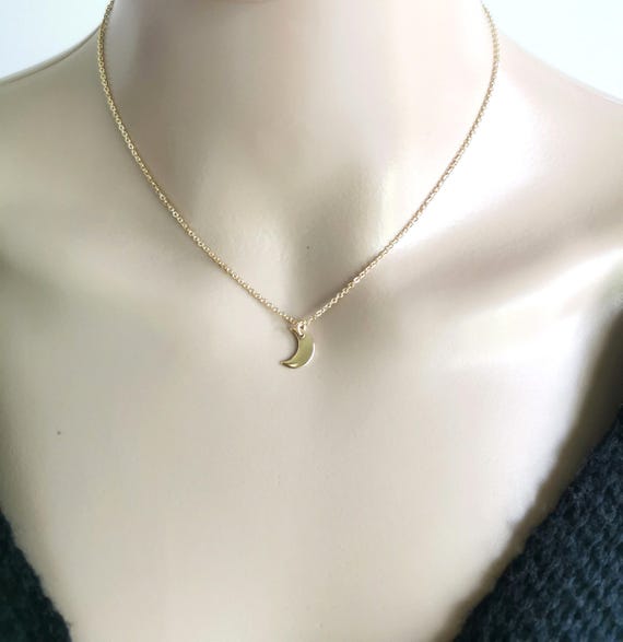 Moon Necklace, Gold Moon Necklace, Crescent Moon Necklace, Tiny Moon Necklace, Celestial Necklace