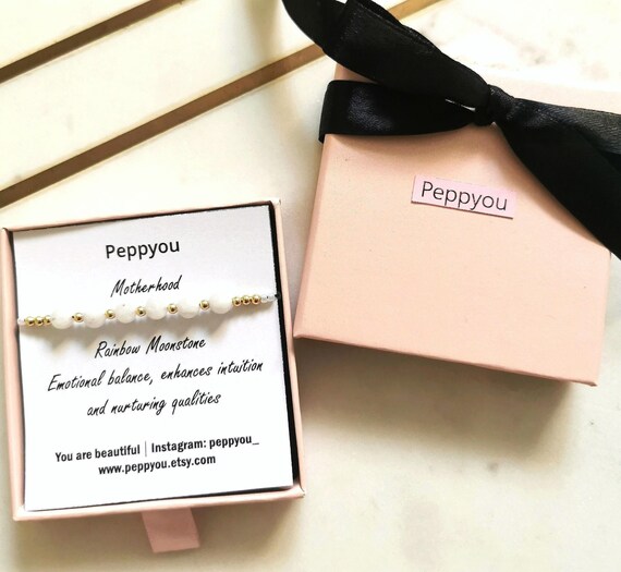 Motherhood Bracelet, Mom Bracelet, New Mom Bracelet, Pregnancy Bracelet, Crystal Bracelet, Rainbow Moonstone Bracelet