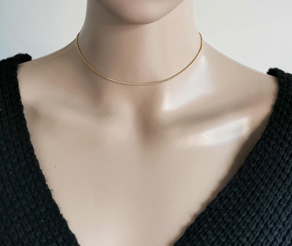 Gold Choker, Choker, Gold Chain Choker, Minimal Choker, Everyday Necklace, Layering Necklace, Gold Necklace, Gift for Her, Birthday Gift