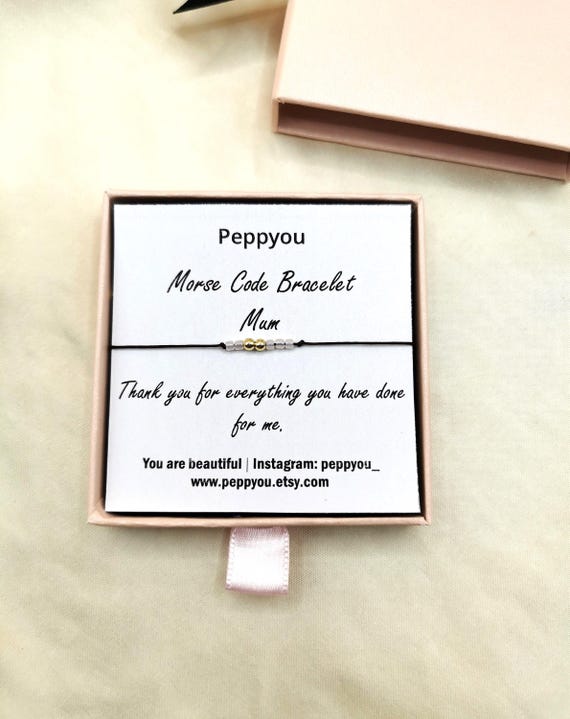 Gold Filled Morse Code Mom Bracelet, Mother Bracelet, Secret Message Jewelry, Custom Morse Code