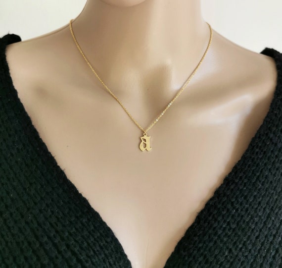 Letter Necklace, Gold Letter Necklace, Initial Necklace, Gold Initial Necklace, Letter Initial Necklace, Letter Pendant Necklace, gift