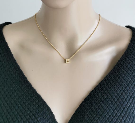 Initial Necklace, Tiny Initial Necklace, Gold Initial Necklace, Gold Letter Necklace, Dainty Initial Necklace, Personalized Initial Necklace