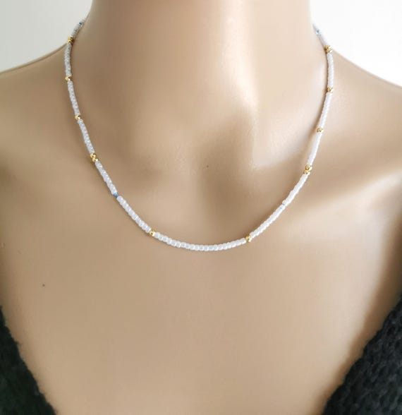 Beaded Necklace, Personalise Beaded Necklace, Gold Filled Beaded Choker, Cord Necklace, Adjustable Necklace