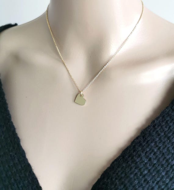 Gold Filled Heart Necklace, Dainty Necklace, Love Necklace, Minimalist Necklace