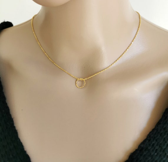 Gold Circle Necklace, Circle Necklace, Geometric Gold Necklace, Eternity Necklace, Karma Necklace, Open Circle Necklace, Minimalist Necklace