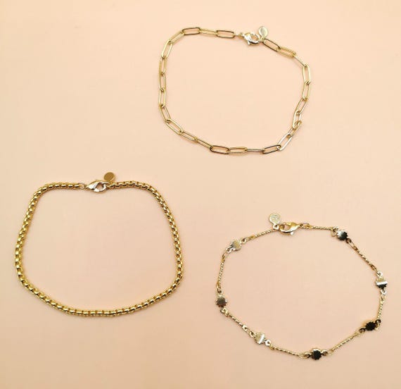 Gold Paperclip Bracelet, Gold Sun Bracelet, Gold Rolo Bracelet, Initial Bracelet, Custom Initial Bracelet