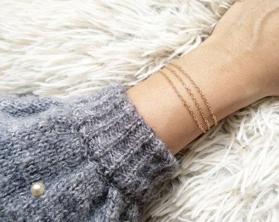 Gold Bracelet, Simple Gold Bracelet, Gold Chain Bracelet, Delicate Gold Bracelet, Dainty Everyday Bracelet, Stacking Layer Bracelet