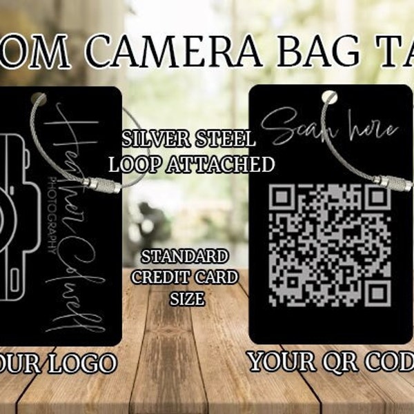 Camera Bag Tag, Photography Card, Photography Logo, Scan Code, Qr Code Card, Business Card, Luggage Tag, Purse Tag, Custom Card