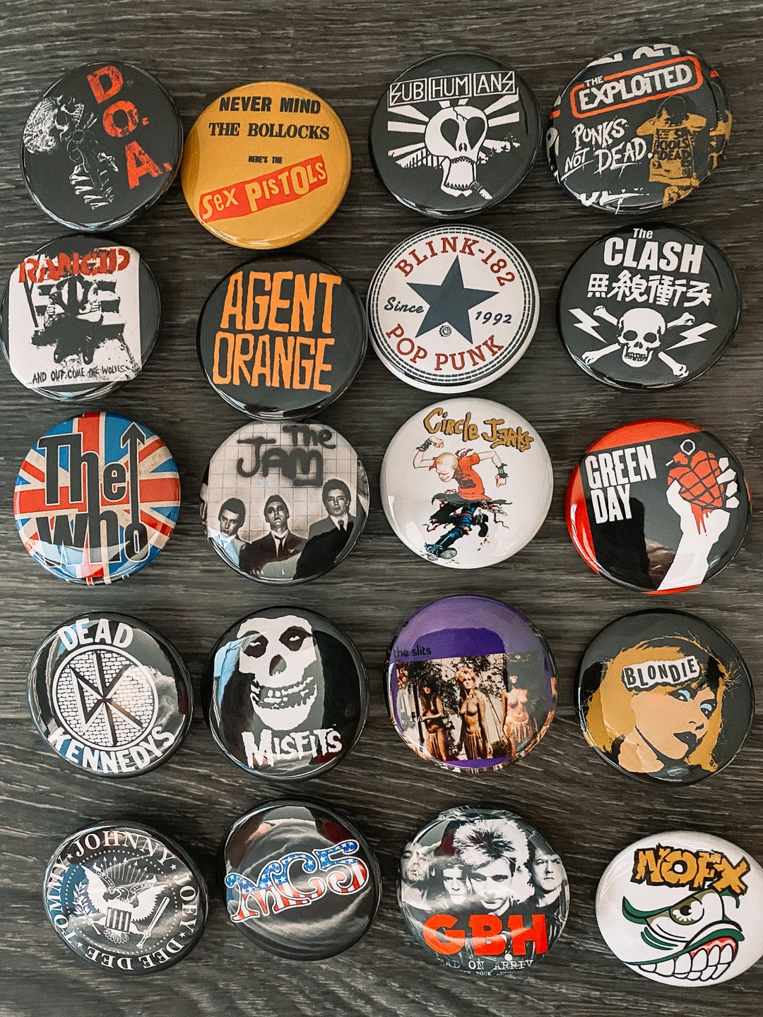 Punk Rock Pinback Buttons Custom Punk Rock Buttons 1.5 Inch - Etsy