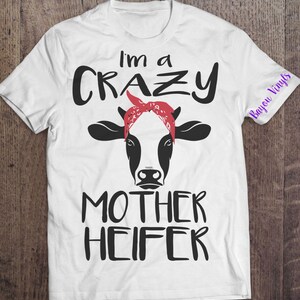 Crazy Mother Heifer Cow with bandana svg Cow svg Heifer | Etsy