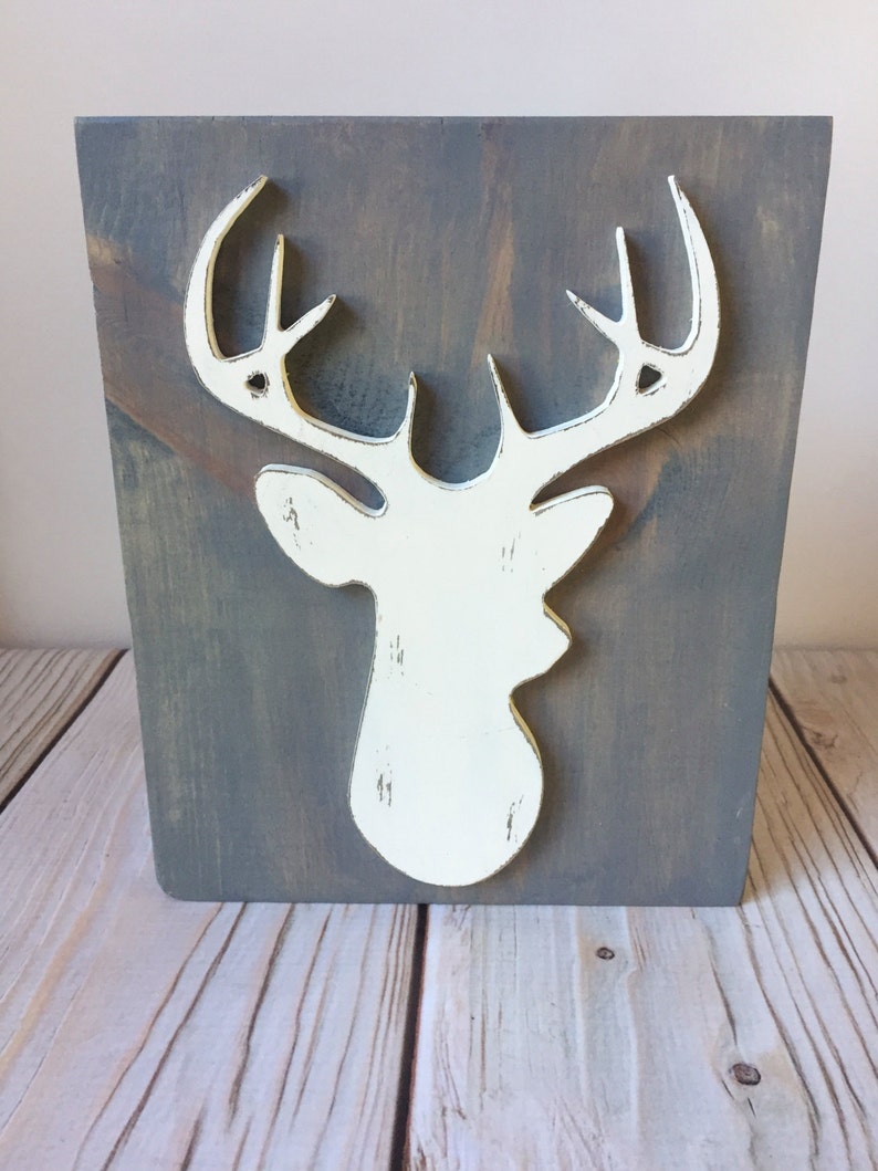 Rustic Signs Deer Head Farmhouse Decor Nursery Decor Etsy
