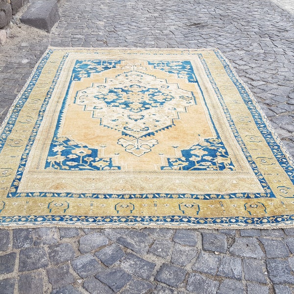 Turkse tapijt Vintage tapijt gebied Rug handgemaakte tapijt loper deken Oushak Rug Kilim Rug Home Rug keuken tapijt grote deken Boho Rug Turkse tapijten