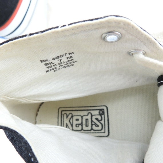 Vintage Black Keds High Tops Size Made in Korea 7… - image 4