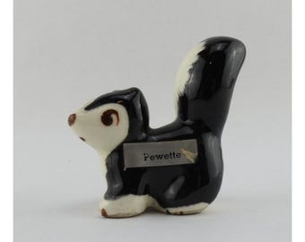 Vintage California Pottery Skunk Figurine Pewette Robert Simmons 2,5" T
