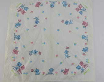 vintage Fauning Deer mouchoir Floral Kawaii Cottagecore Japon à collectionner