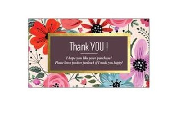 100 Professional Thank You Cards Ebay Poshmark Ebay Seller Feedback Floral Print