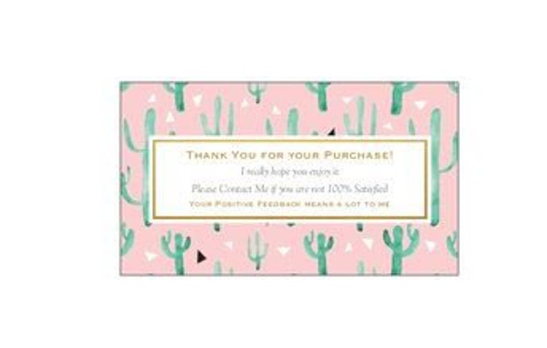 100 Professional Thank You Cards Ebay Poshmark Etsy Seller Feedback Cactus Fun Etsy