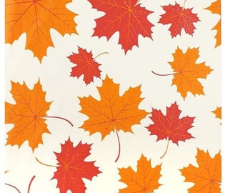 25 10x13 Poly Mailers Fall Print Orange Red Autumn Leaves