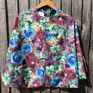 KIDS FLORAL CAPE (Reversible - Blue Flowers with Blue Reverse Cloak)