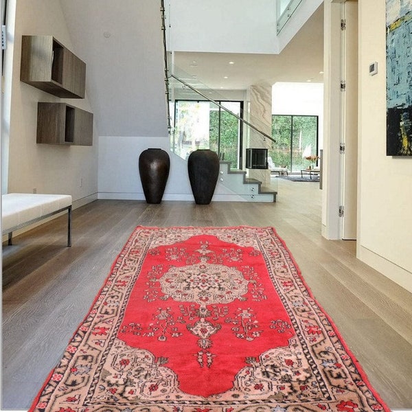 Vintage red retro area rugs from Western Turkey, red area rugs, turkish area rugs, vintage area rugs