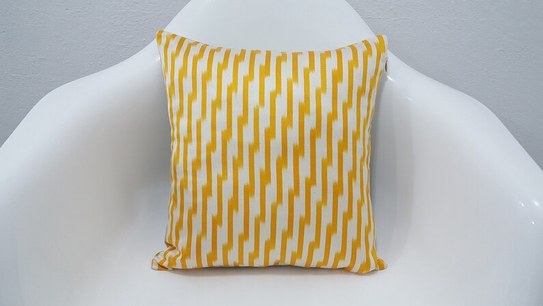 Handmade silk ikat pillow cover 16 x16