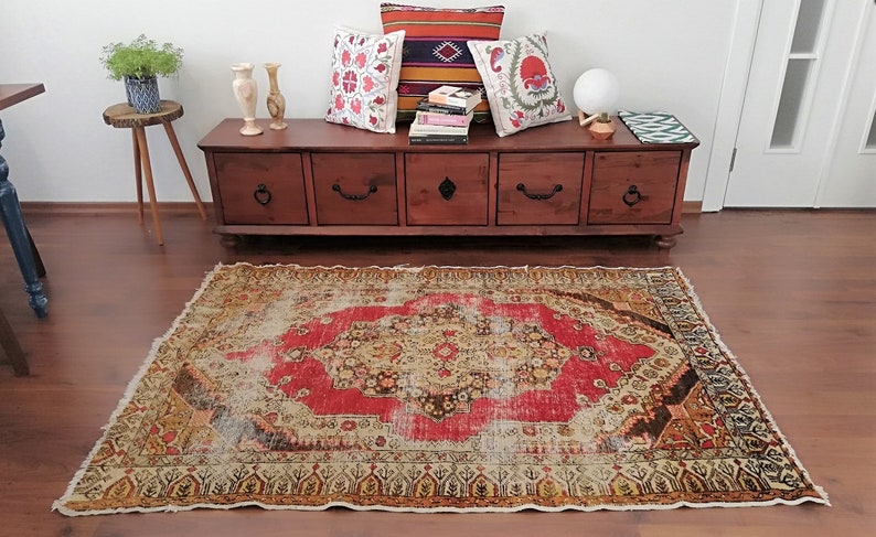 Distressed Area Rugs Vintage Turkish Rug Antique Look Decorative