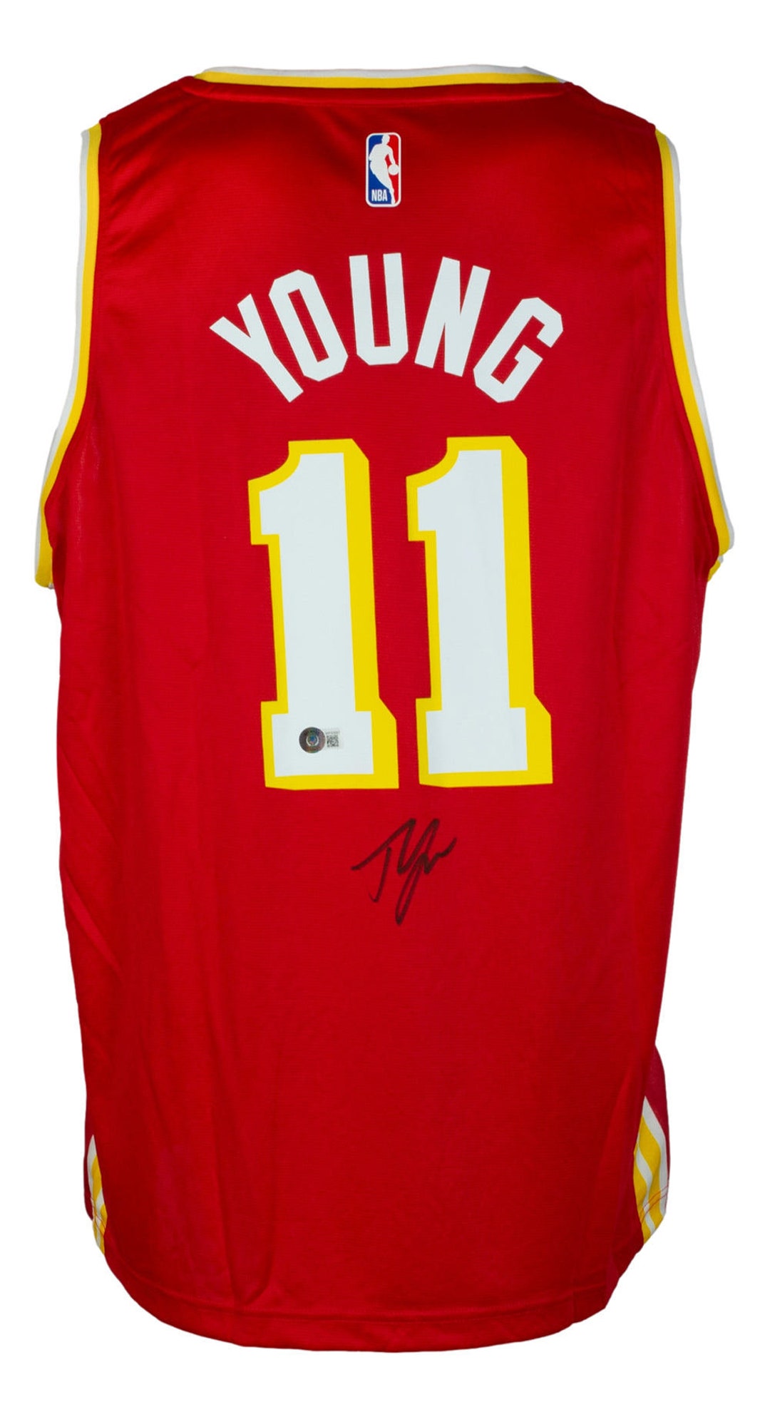 Trae Young Signed Atlanta Hawks Red Fanatics Basketball Jersey BAS ITP