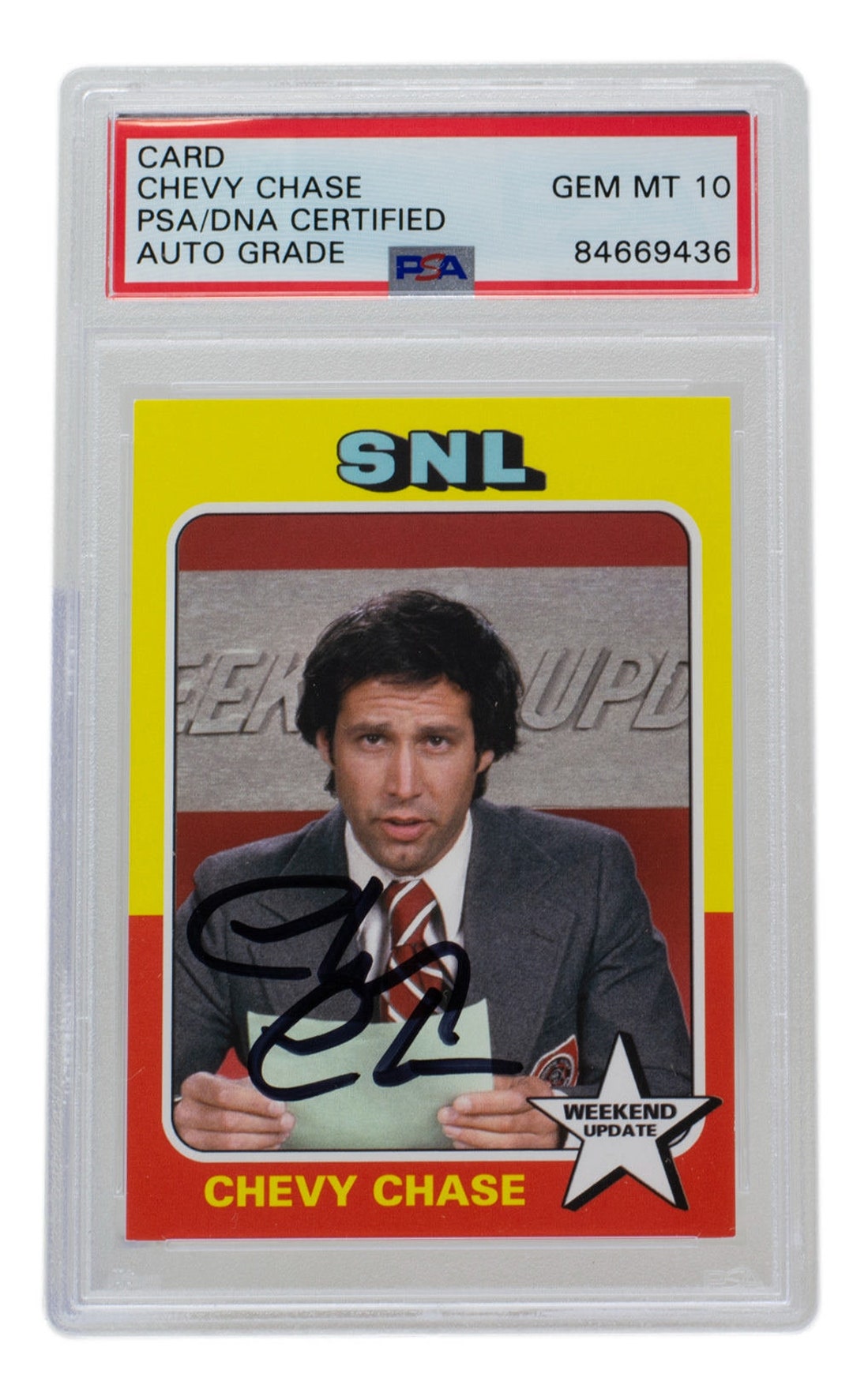 Chevy Chase Signed SNL Weekend Update Trading Card PSA/DNA Auto Gem