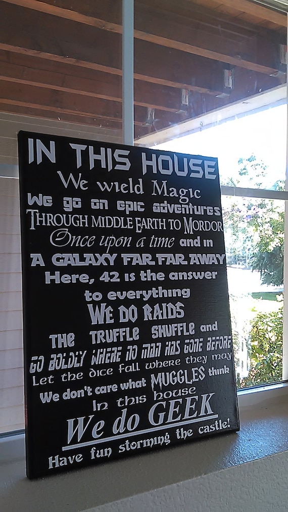 Items similar to WE DO GEEK wall art with black background. Best