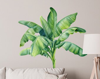 Banana Trees Wall Decal, Tropical Leaves Sticker, Palm Trees Decal  Tropical Trees Decal,  Décor, Beach Vibes, Trees Decal, Bedroom Décor