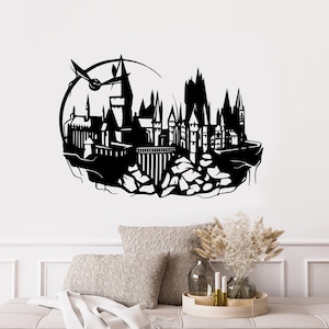 Magic Castle Wall Decal, Wizard Witch Décor, Kids Room Fairytale Décor, Removable Self- Adhesive Sticker,  Wall Art Bedroom Décor