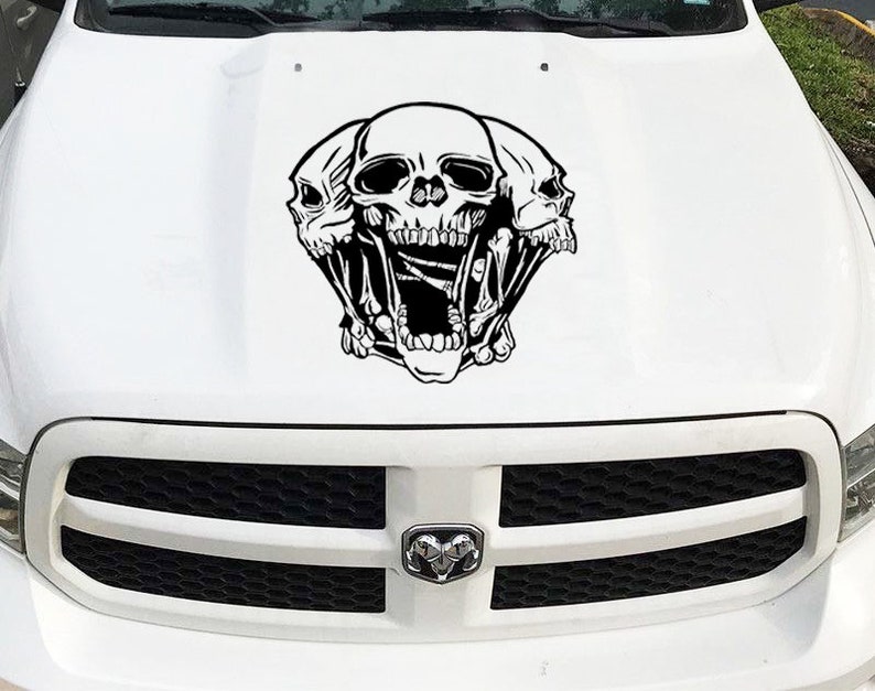 Skull Car Decal, Hood Car Decal ,sports Car Hood Decals, Rear Car