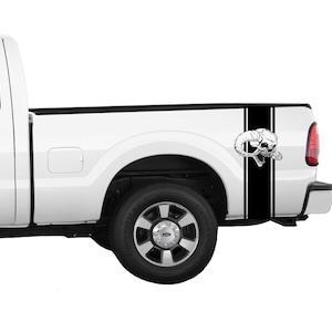 Skull Side Truck Decals Stripes Pair Car Vinyl Decal Premium Vinyl Removable Rear Bed Vinyl Stickers Universal Fit