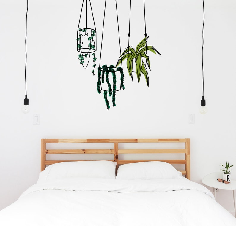 Hanging Plants Wall Decal Plant Mom Sticker Décor Pop Art Etsy