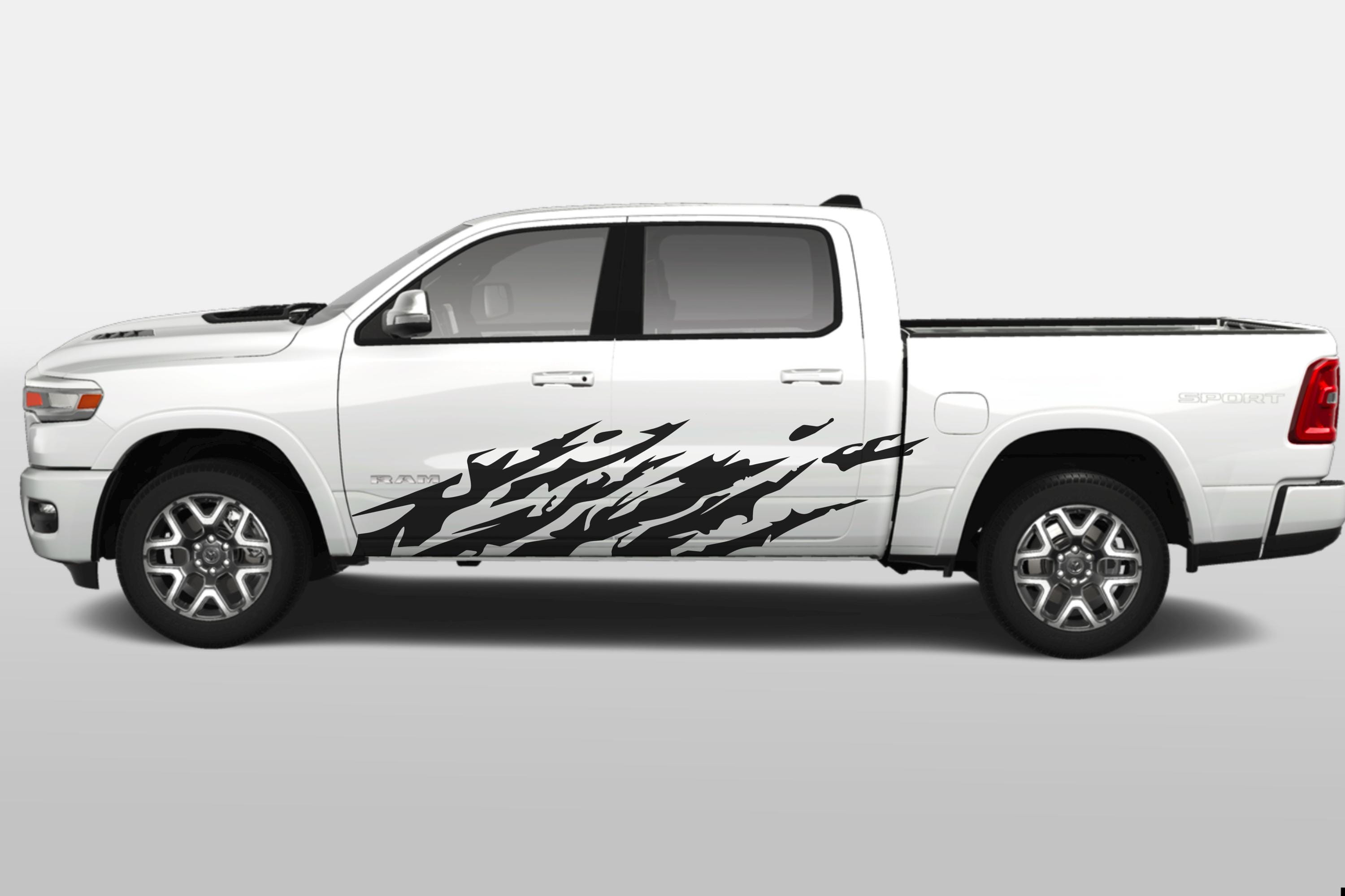 Scratch Decal, Splash Decal, Truck Decal, Side Body Decal, Universal Fit Decal , Set of 2