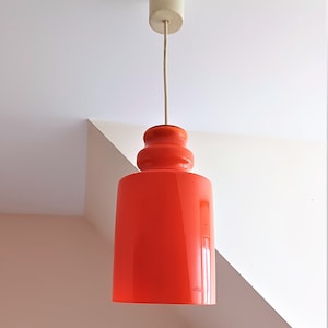 Orange opaline pendant light 1970