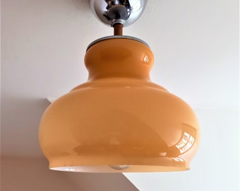 Ceiling lamp 1960 in ochre glass