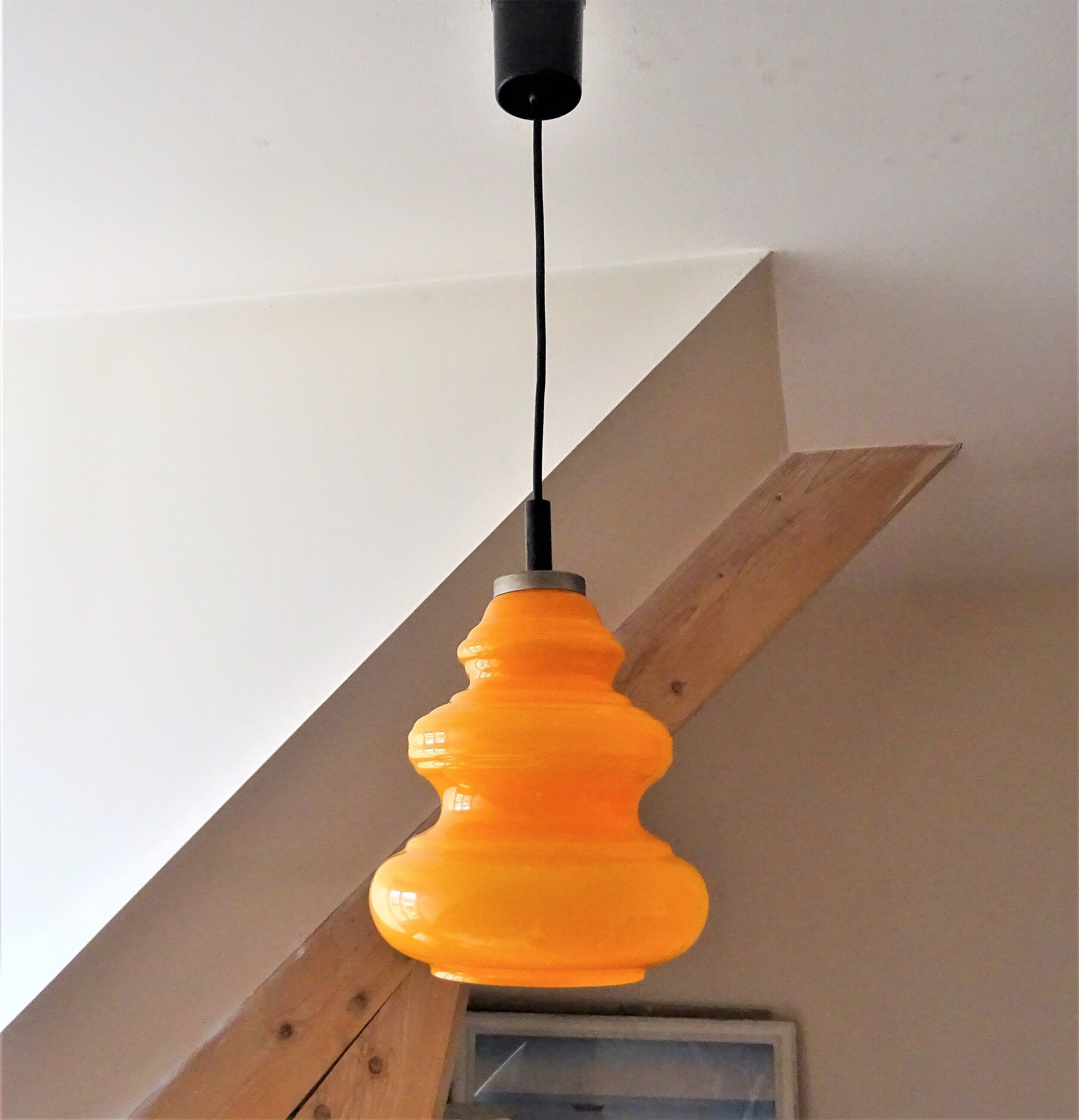 Suspension Moderniste Orange 1970