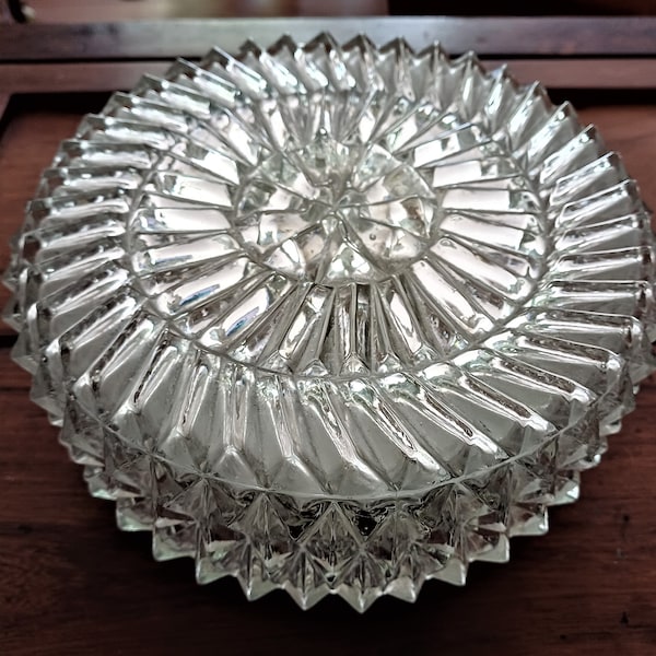 Applique en verre épais 1970 taille diamant