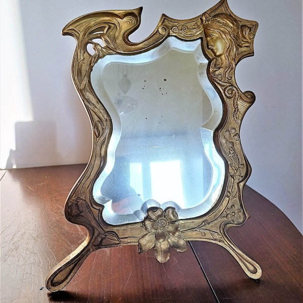 Miroir de coiffeuse Art Nouveau 1900