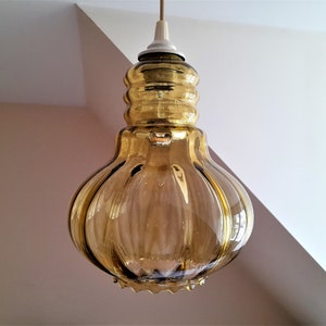Suspension in faceted amber glass from the early 70s