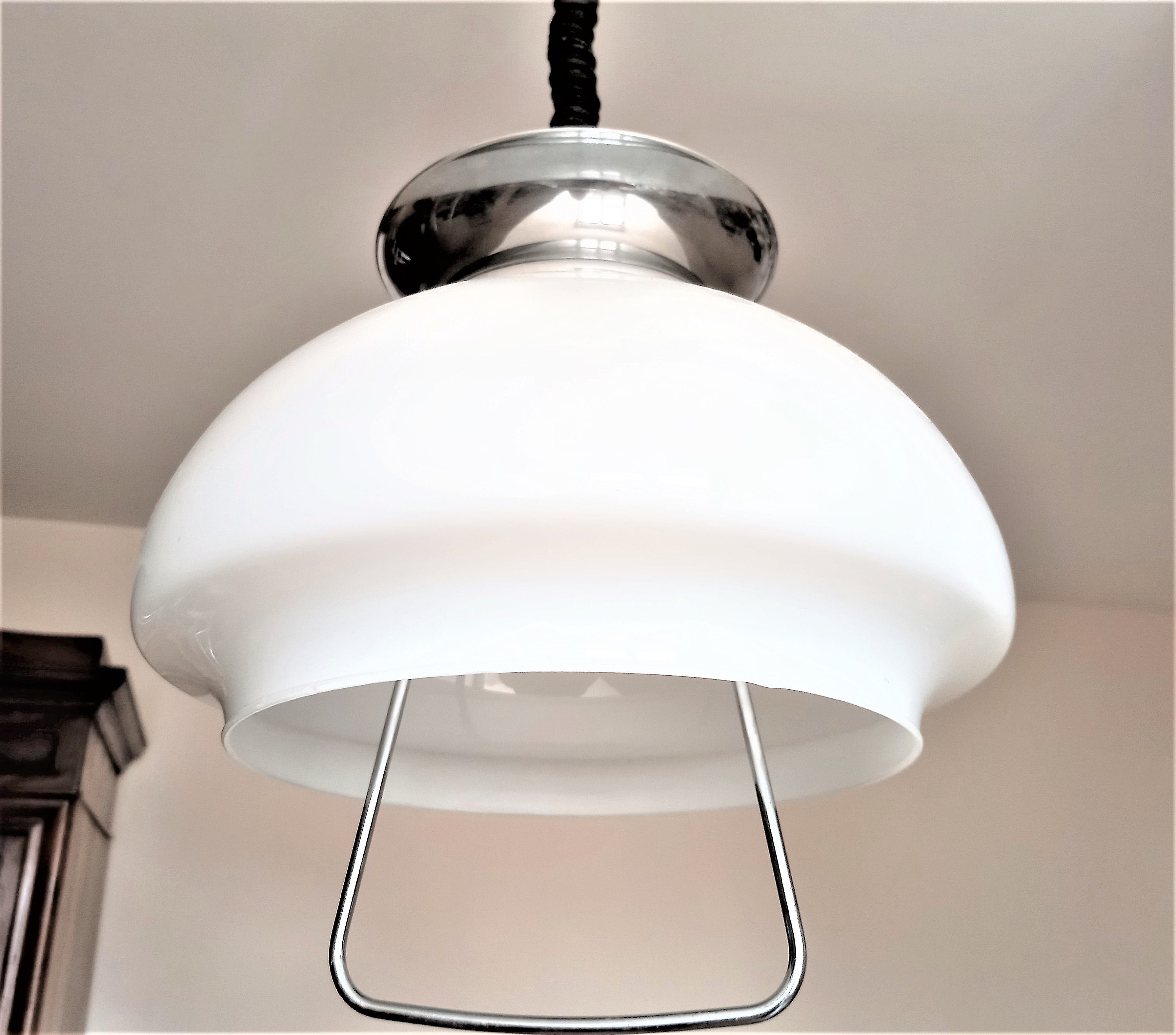 Suspension 1970 Monte et Baisse Rolly Verre de Lait Chrome