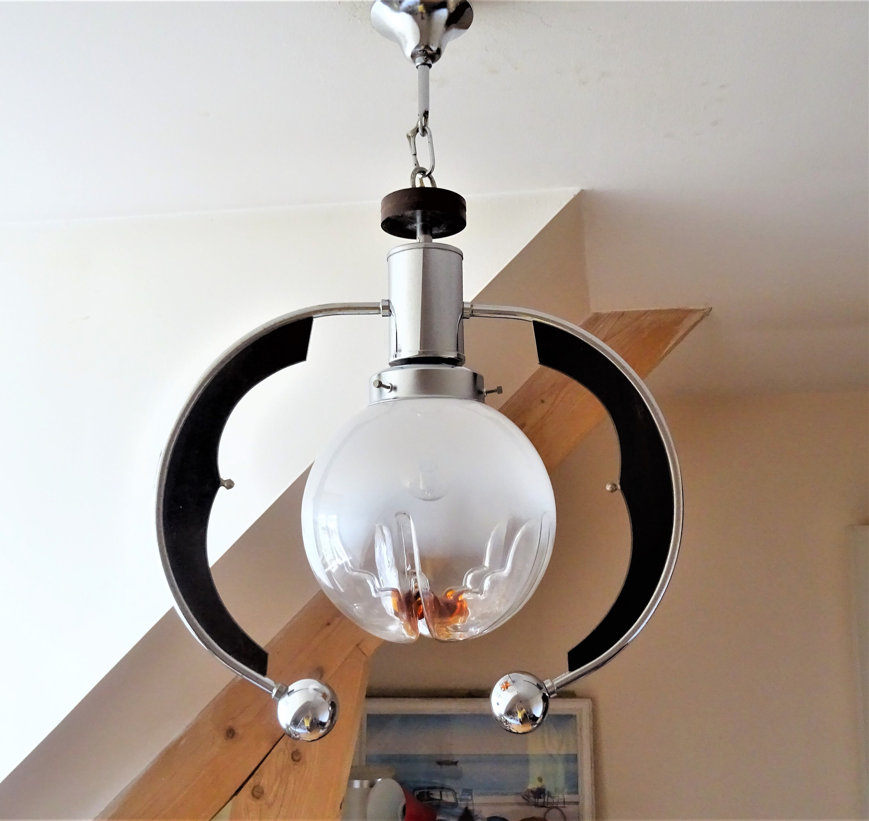 Suspension Murano Années 1970S Réalisée Par Mazzega-Lumière Plafond