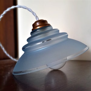Small suspension in granite blue glass 50s