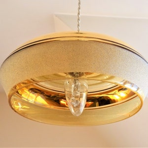 Lampshade 1930 in gilded and frosted glass-Art Deco luminaire